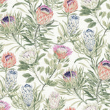 Wallpaper Protea Wallpaper // White & Fuchsia 