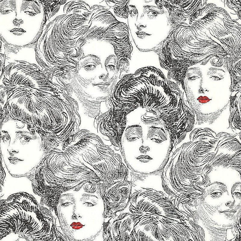 Wallpaper Pucker Up Buttercup Wallpaper Sample // Black & White 8 x 10 