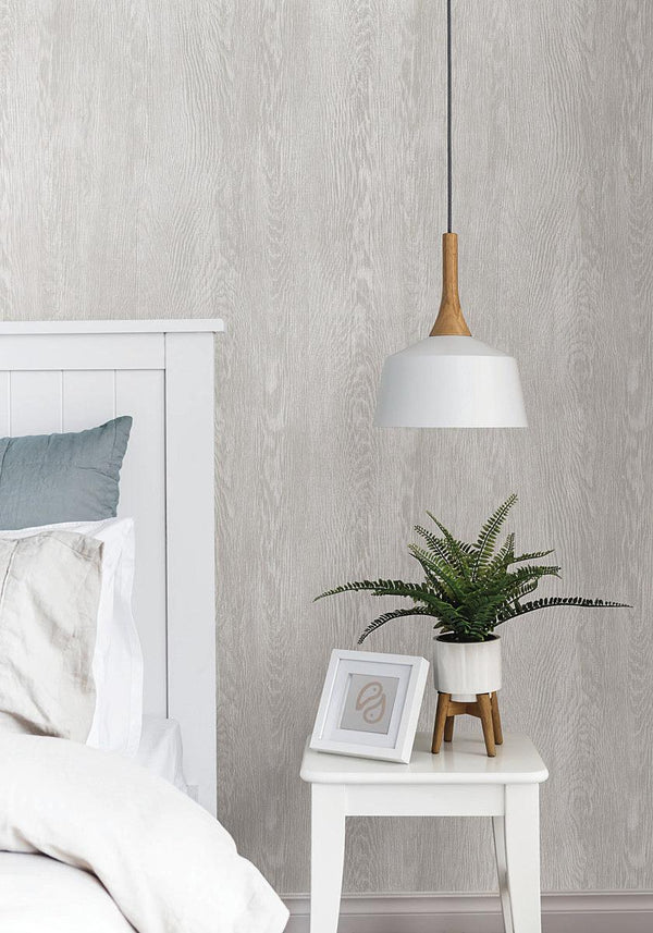 Wallpaper Quarter Sawn Wood Wallpaper // Grey 