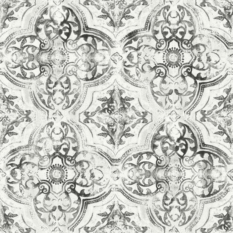 Wallpaper Quartet Wallpaper Sample // White & Black 8 x 10 