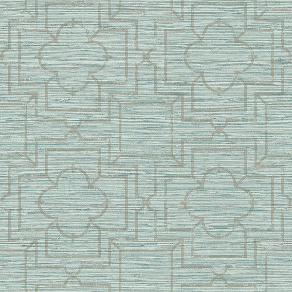 Wallpaper Quatrefoil Trellis Peel & Stick Wallpaper // Blue 