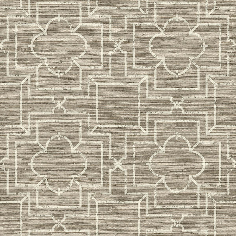 Wallpaper Quatrefoil Trellis Peel & Stick Wallpaper Sample // Neutral 8 x 10 