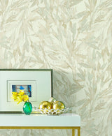 Wallpaper Rainforest Leaves Wallpaper // Beige 