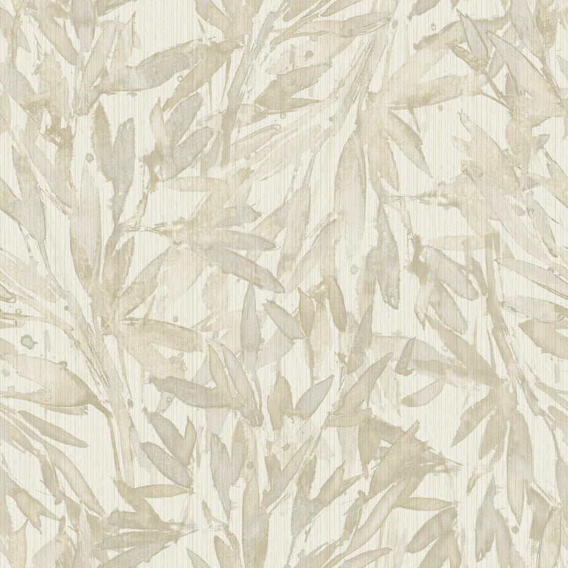 Wallpaper Rainforest Leaves Wallpaper Sample // Beige 8 x 10 