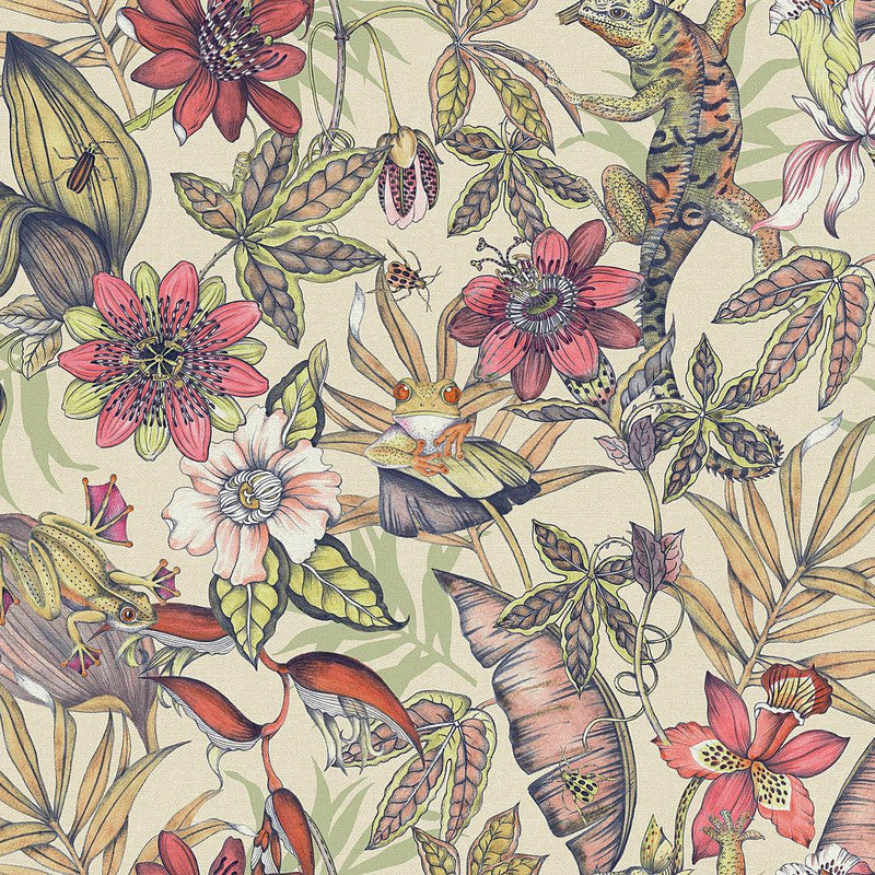 Wallpaper Rainforest Wallpaper Sample // Cream 8 x 10 