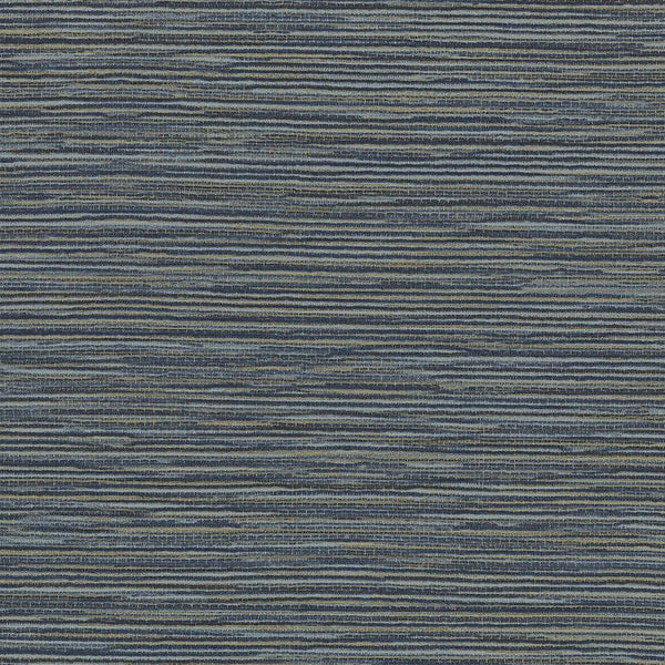 Wallpaper Ramie Weave Grasscloth Wallpaper // Dark Blue Metallic 
