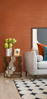 Wallpaper Ramie Weave Wallpaper // Orange 