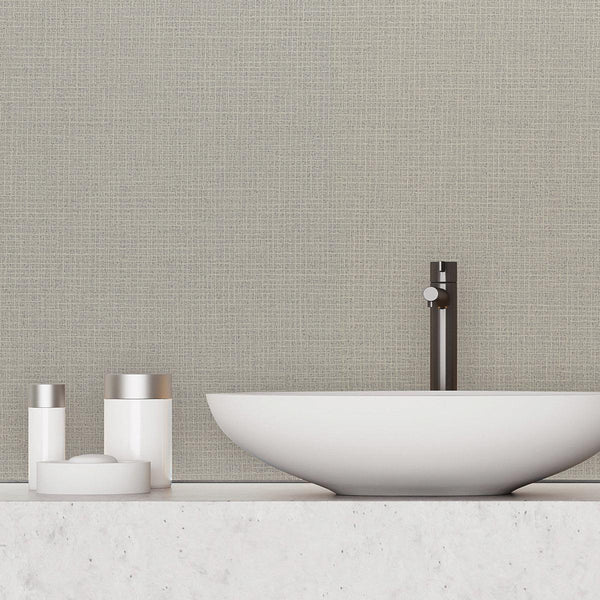 Wallpaper Randing Weave Wallpaper // Grey Metallic 