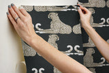 Wallpaper Reclining Cheetahs Peel & Stick Wallpaper // Black 