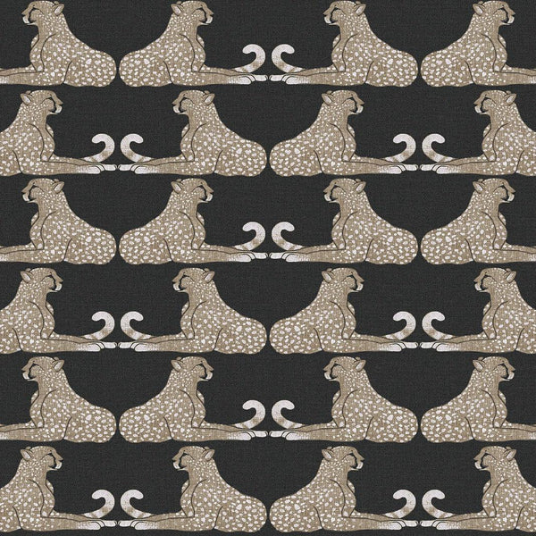 Wallpaper Reclining Cheetahs Peel & Stick Wallpaper Sample // Black 8 x 10 