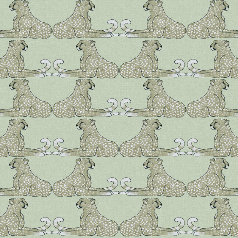 Wallpaper Reclining Cheetahs Peel & Stick Wallpaper Sample // Taupe 8 x 10 