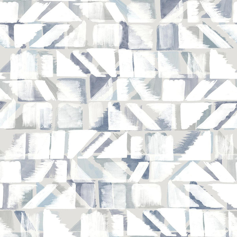 Wallpaper Refraction Peel & Stick Wallpaper Sample // Blue & Grey 8 x 10 