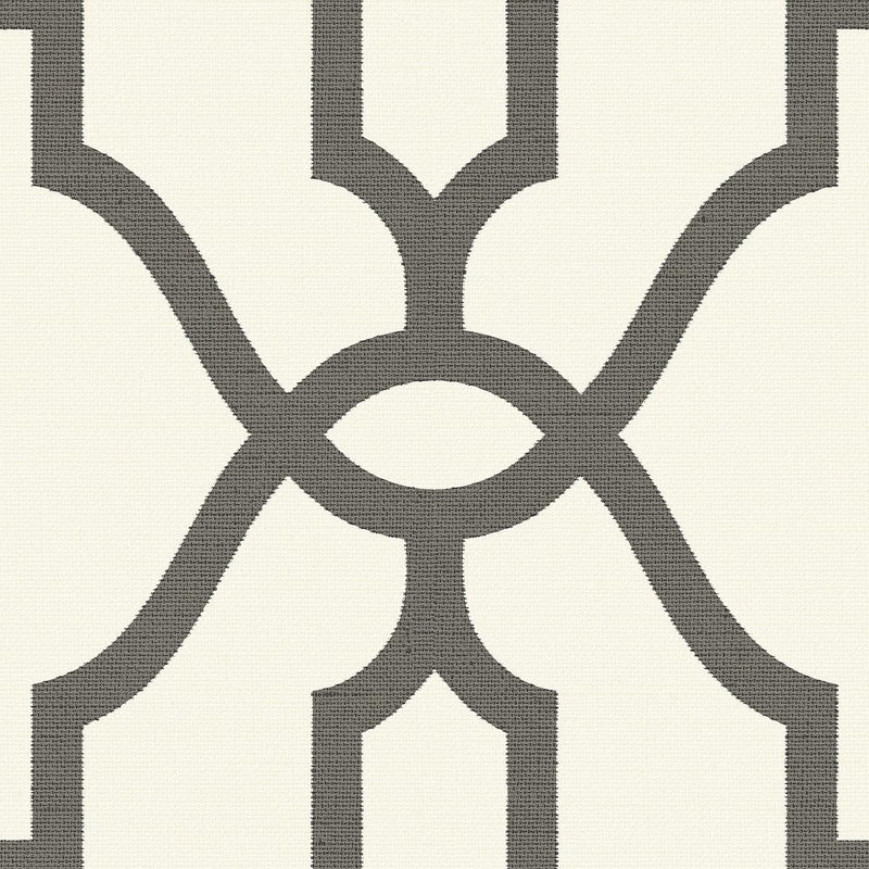 Wallpaper Repurpose Woven Trellis Wallpaper Sample // Charcoal 8 x 10 