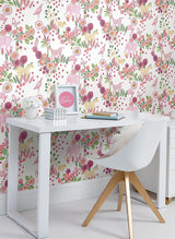 Wallpaper Reverie Peel & Stick Wallpaper // Pink & Green 