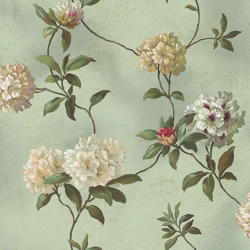 Wallpaper Rhododendron Script Wallpaper Sample // Blue 8 x 10 