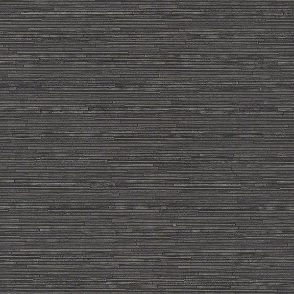 Wallpaper Ribbon Bamboo Wallpaper // Black & Silver Metallic 