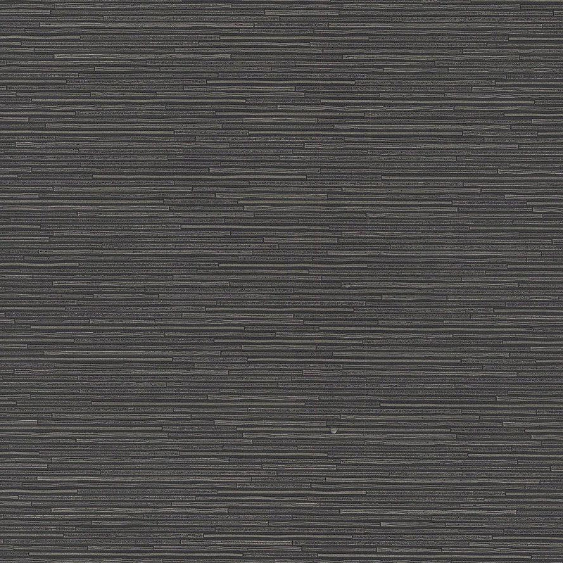 Wallpaper Ribbon Bamboo Wallpaper Sample // Black & Silver Metallic 8 x 10 