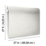 Wallpaper Ribbon Bamboo Wallpaper // White & Silver Metallic 