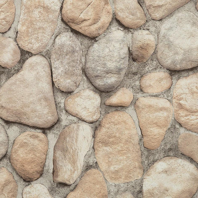 Wallpaper River Rock Wallpaper Sample // Slate Grey & Desert Brown 8 x 10 