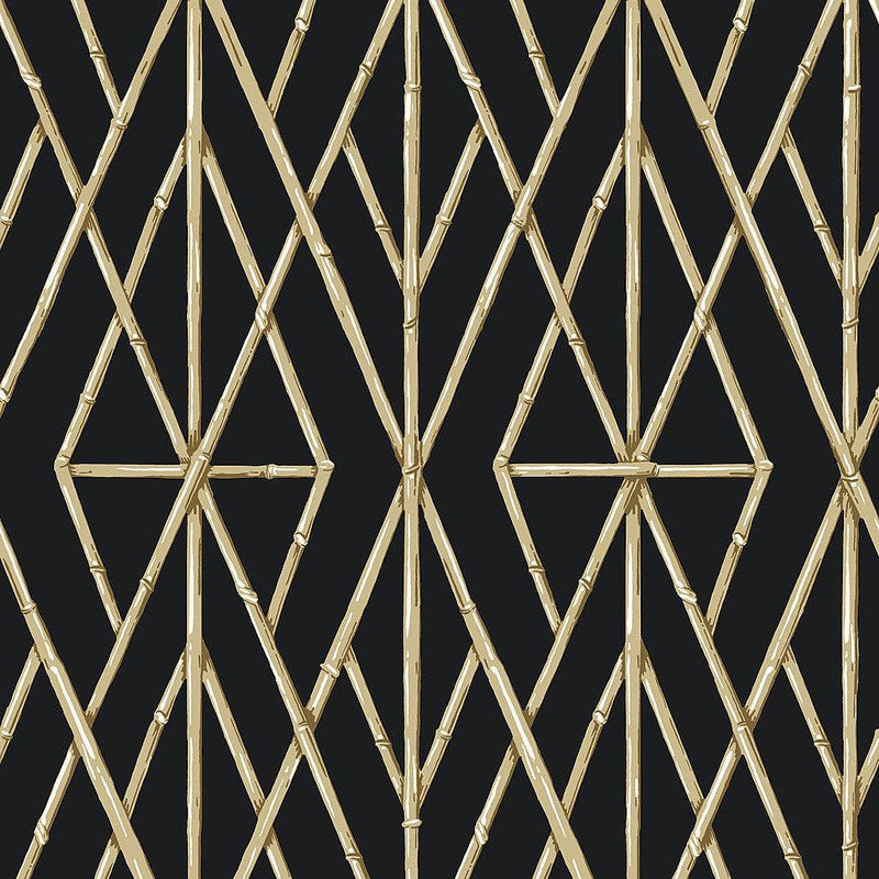 Wallpaper Riviera Bamboo Trellis Wallpaper // Black 