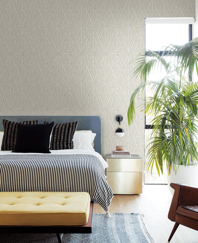 Wallpaper Riviera Bamboo Trellis Wallpaper // Cream 