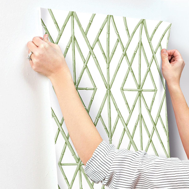 Wallpaper Riviera Bamboo Trellis Wallpaper // Green 