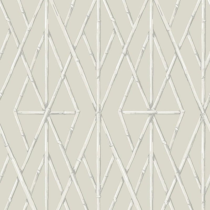 Wallpaper Riviera Bamboo Trellis Wallpaper Sample // Cream 8 x 10 