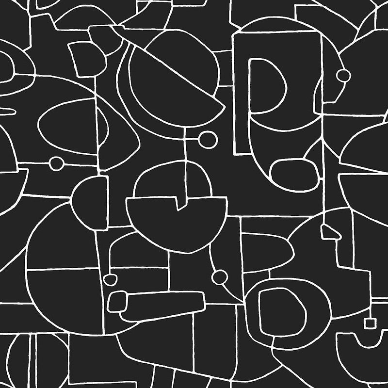 Wallpaper Robotics Peel & Stick Wallpaper Sample // Black 8 x 10 