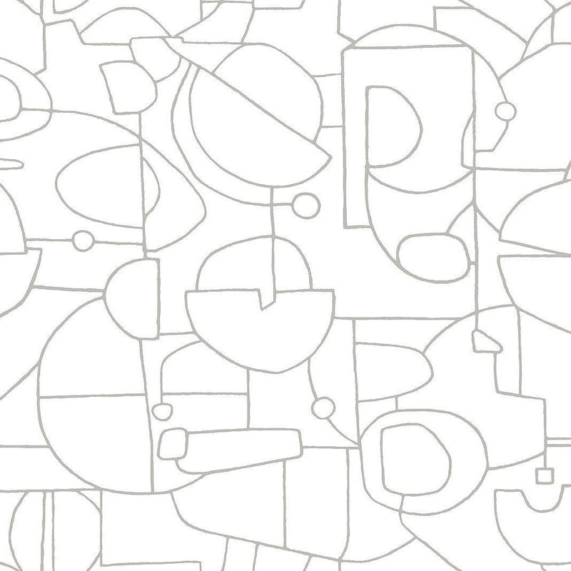 Wallpaper Robotics Peel & Stick Wallpaper Sample // Grey 8 x 10 
