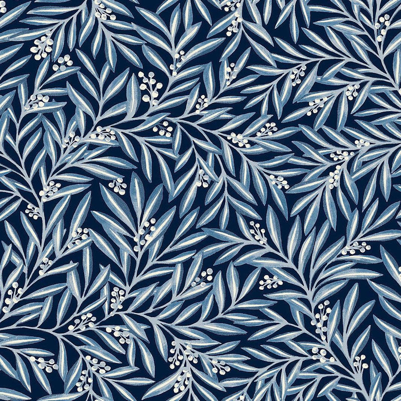 Wallpaper Rowan Wallpaper Sample // Navy 8 x 10 