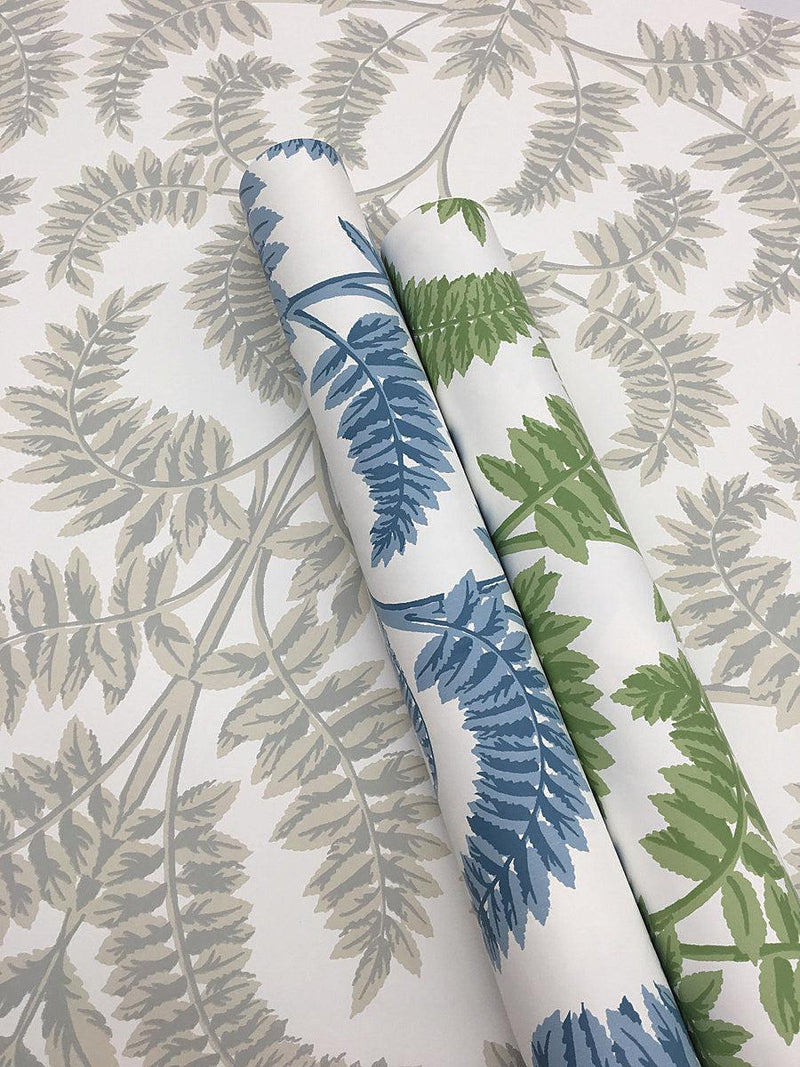 Wallpaper Royal Fern Damask Wallpaper // Blue 