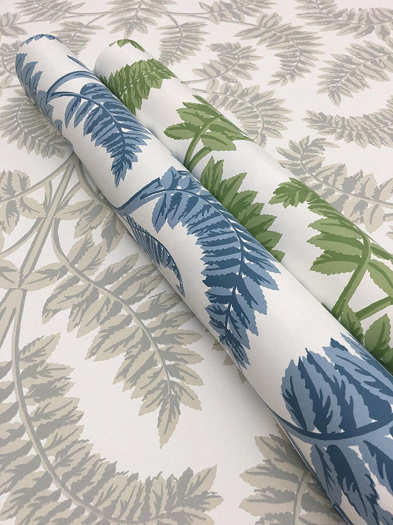 Wallpaper Royal Fern Damask Wallpaper // Blue 