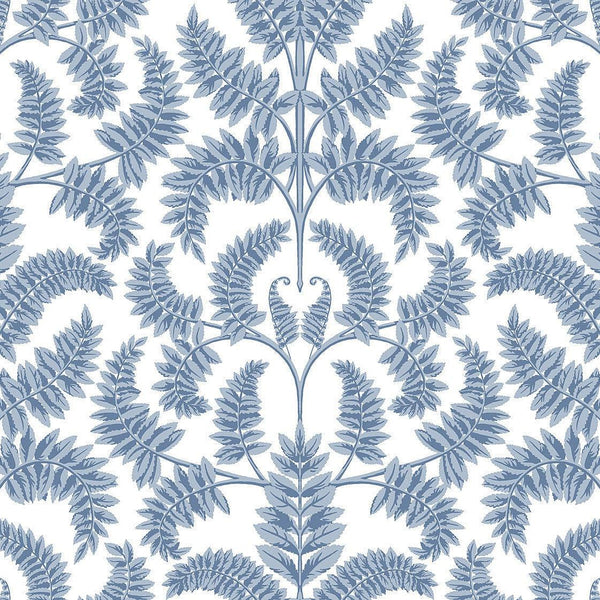 Wallpaper Royal Fern Damask Wallpaper // Blue 