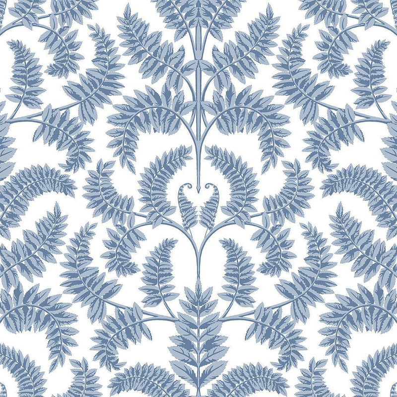 Wallpaper Royal Fern Damask Wallpaper // Blue 