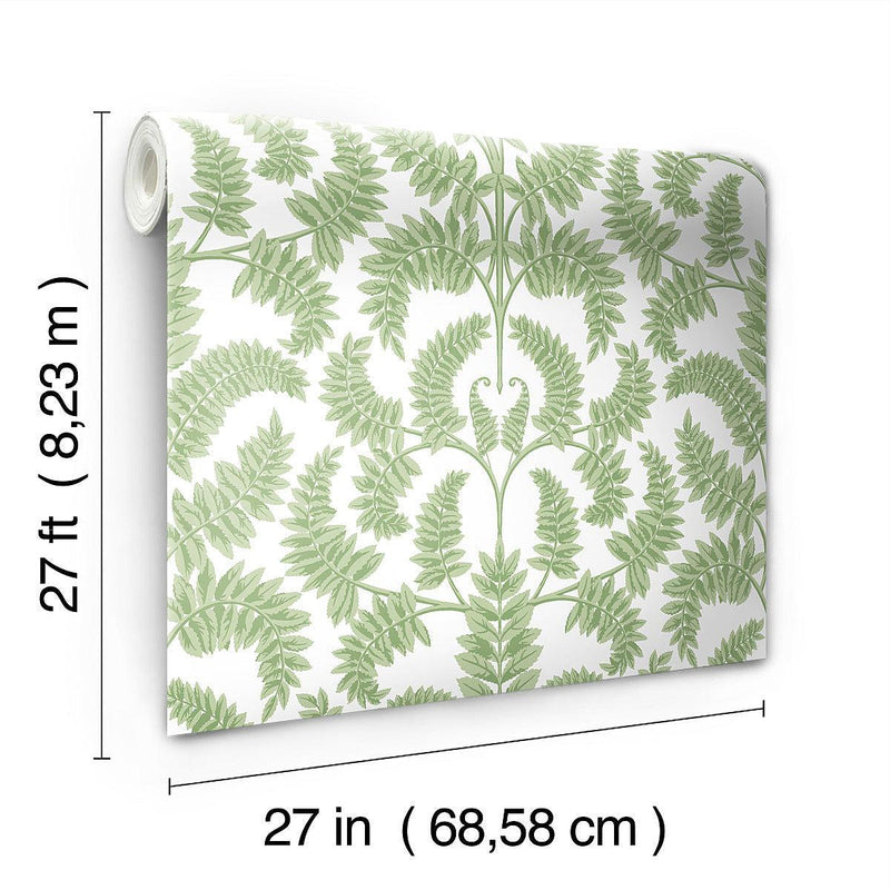 Wallpaper Royal Fern Damask Wallpaper // Green 