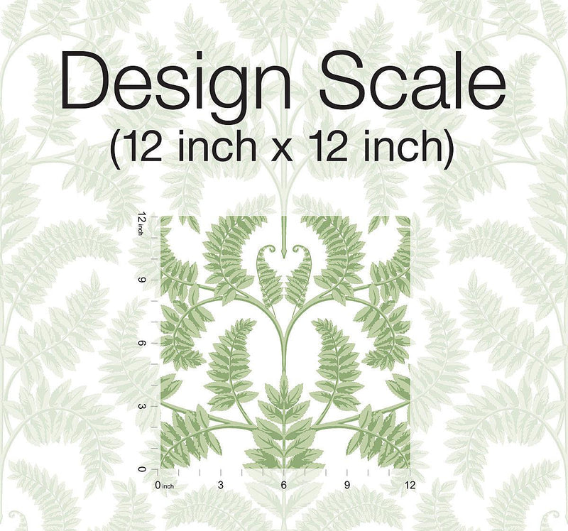 Wallpaper Royal Fern Damask Wallpaper // Green 