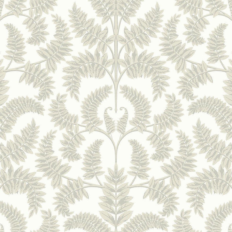Wallpaper Royal Fern Damask Wallpaper Sample // Beige 8 x 10 
