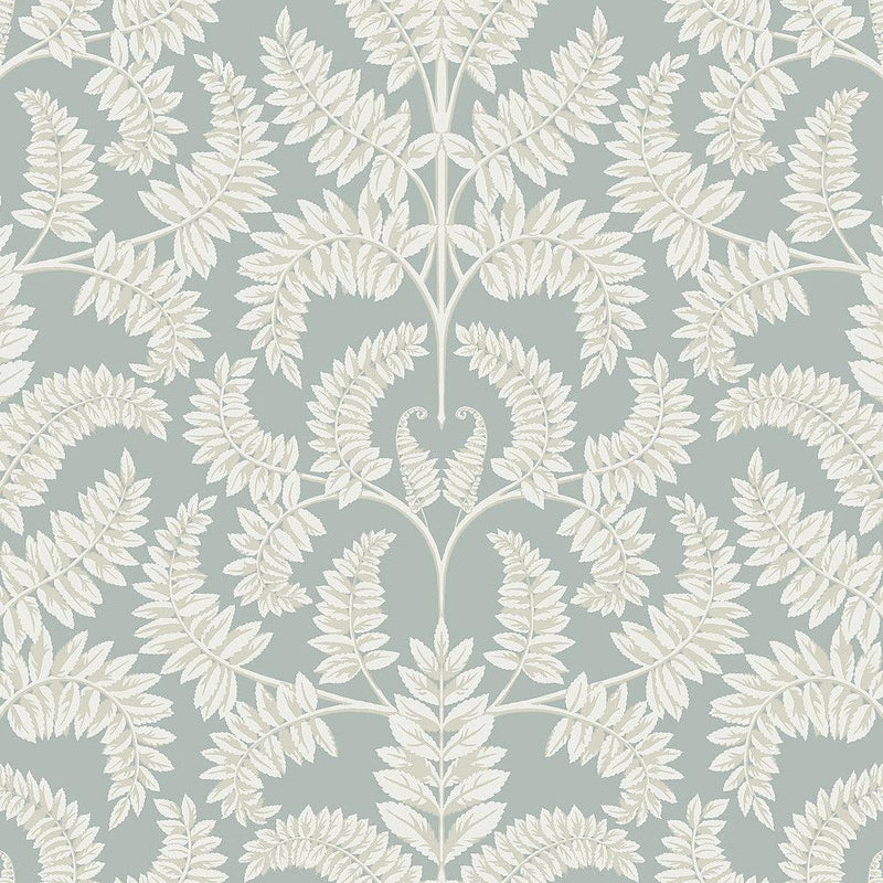 Wallpaper Royal Fern Damask Wallpaper Sample // Green 8 x 10 
