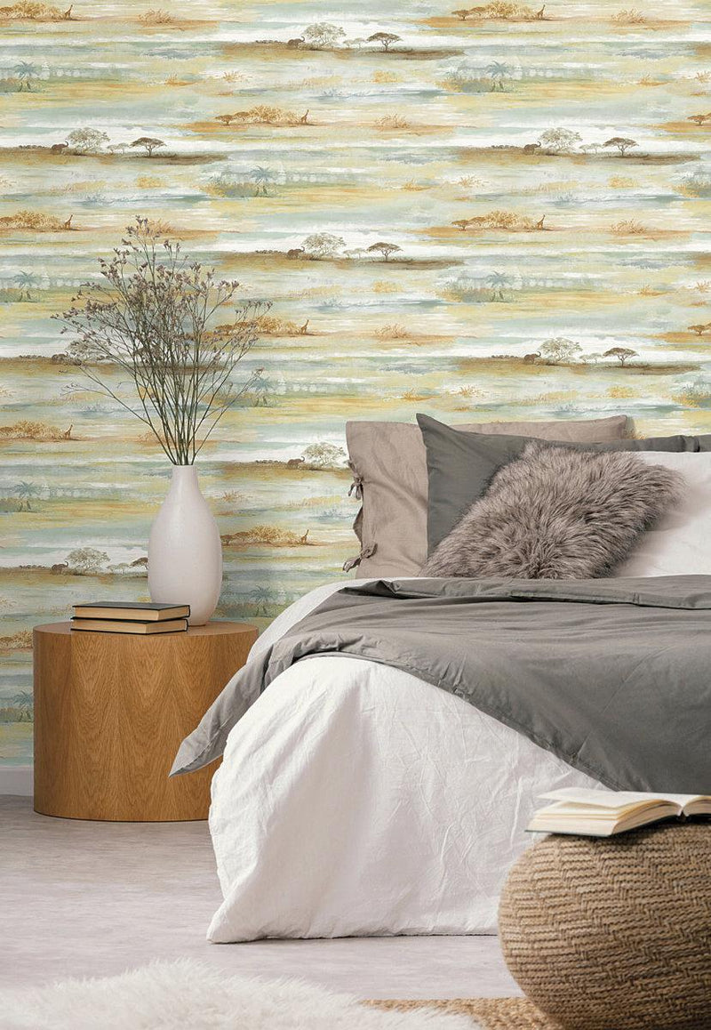 Wallpaper Savanna Sunset Peel & Stick Wallpaper // Brown 