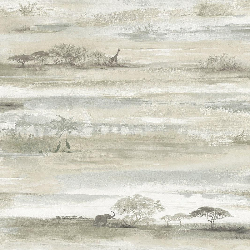Wallpaper Savanna Sunset Peel & Stick Wallpaper Sample // Beige 8 x 10 