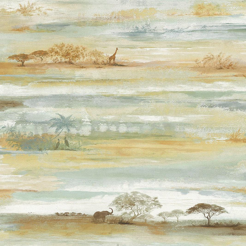 Wallpaper Savanna Sunset Peel & Stick Wallpaper Sample // Brown 8 x 10 