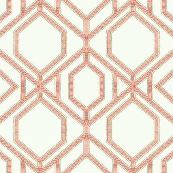 Wallpaper Sawgrass Trellis Wallpaper // Coral 