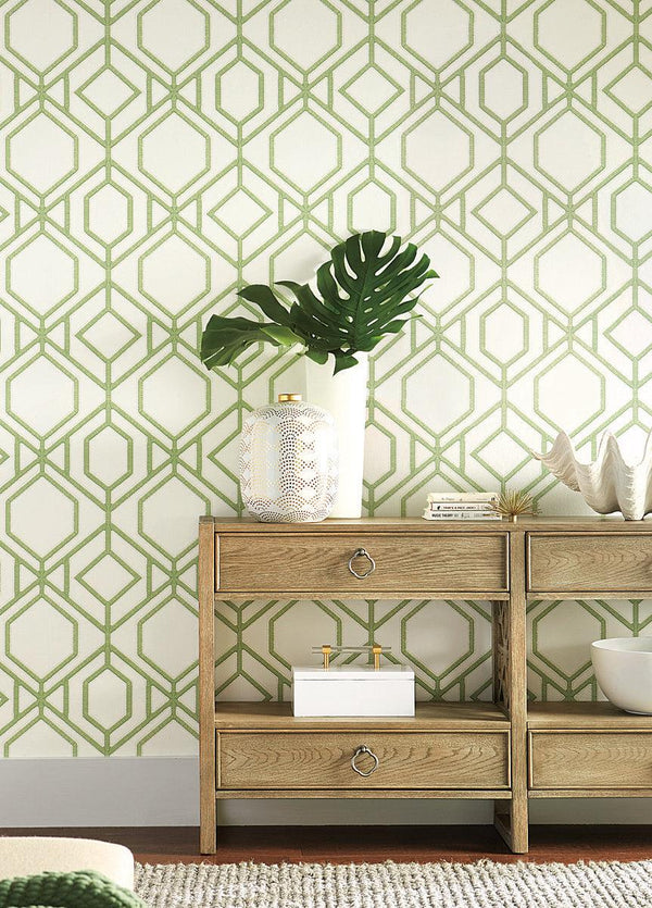 Wallpaper Sawgrass Trellis Wallpaper // Green 