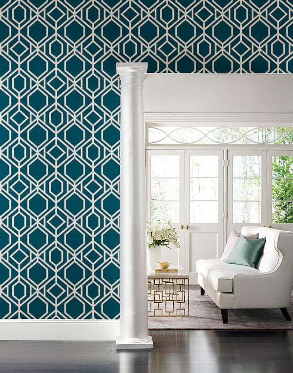 Wallpaper Sawgrass Trellis Wallpaper // Navy 