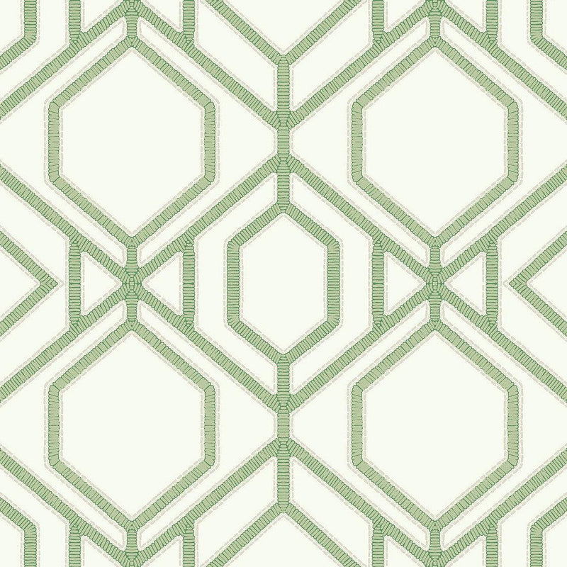 Wallpaper Sawgrass Trellis Wallpaper Sample // Green 8 x 10 