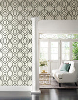 Wallpaper Sawgrass Trellis Wallpaper // White & Grey 