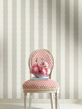 Wallpaper Scalloped Stripe Wallpaper // Grey 