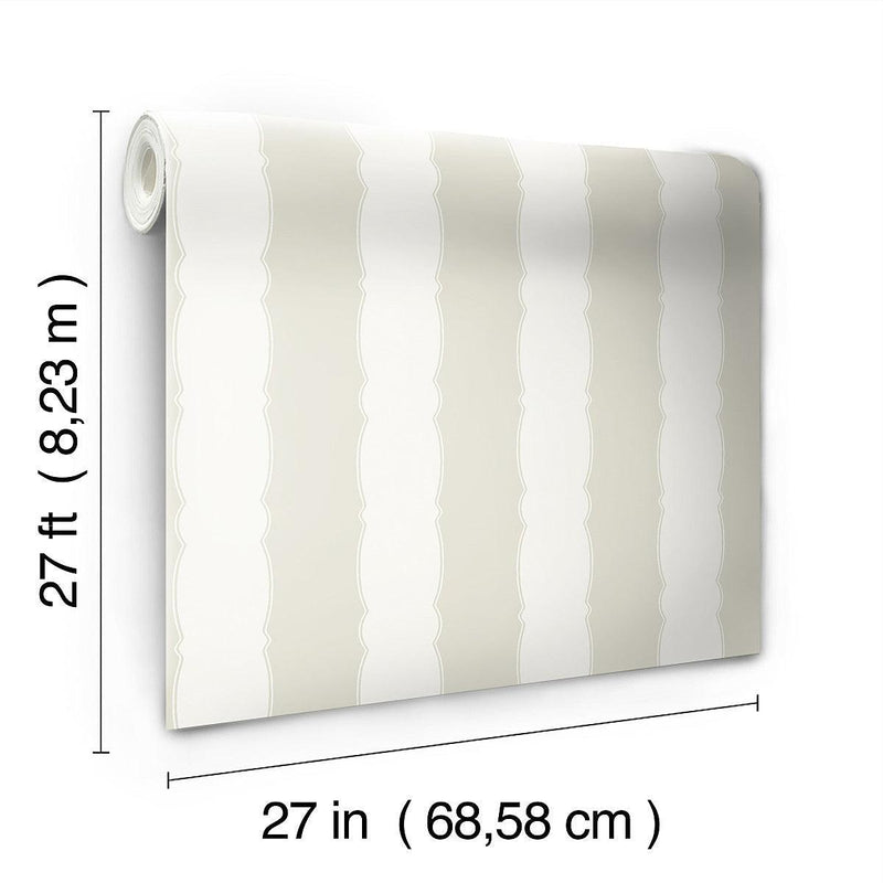 Wallpaper Scalloped Stripe Wallpaper // Off White 