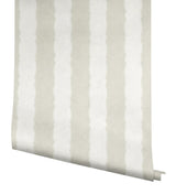 Wallpaper Scalloped Stripe Wallpaper // Off White 