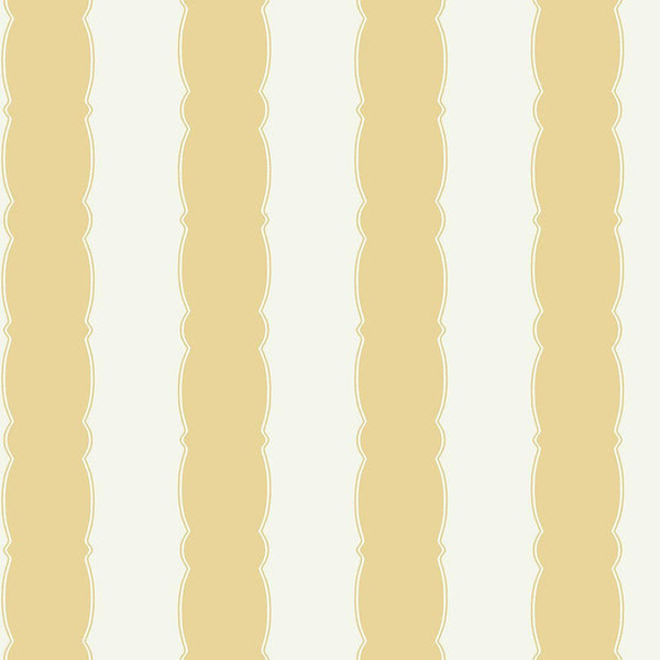 Wallpaper Scalloped Stripe Wallpaper // Yellow 